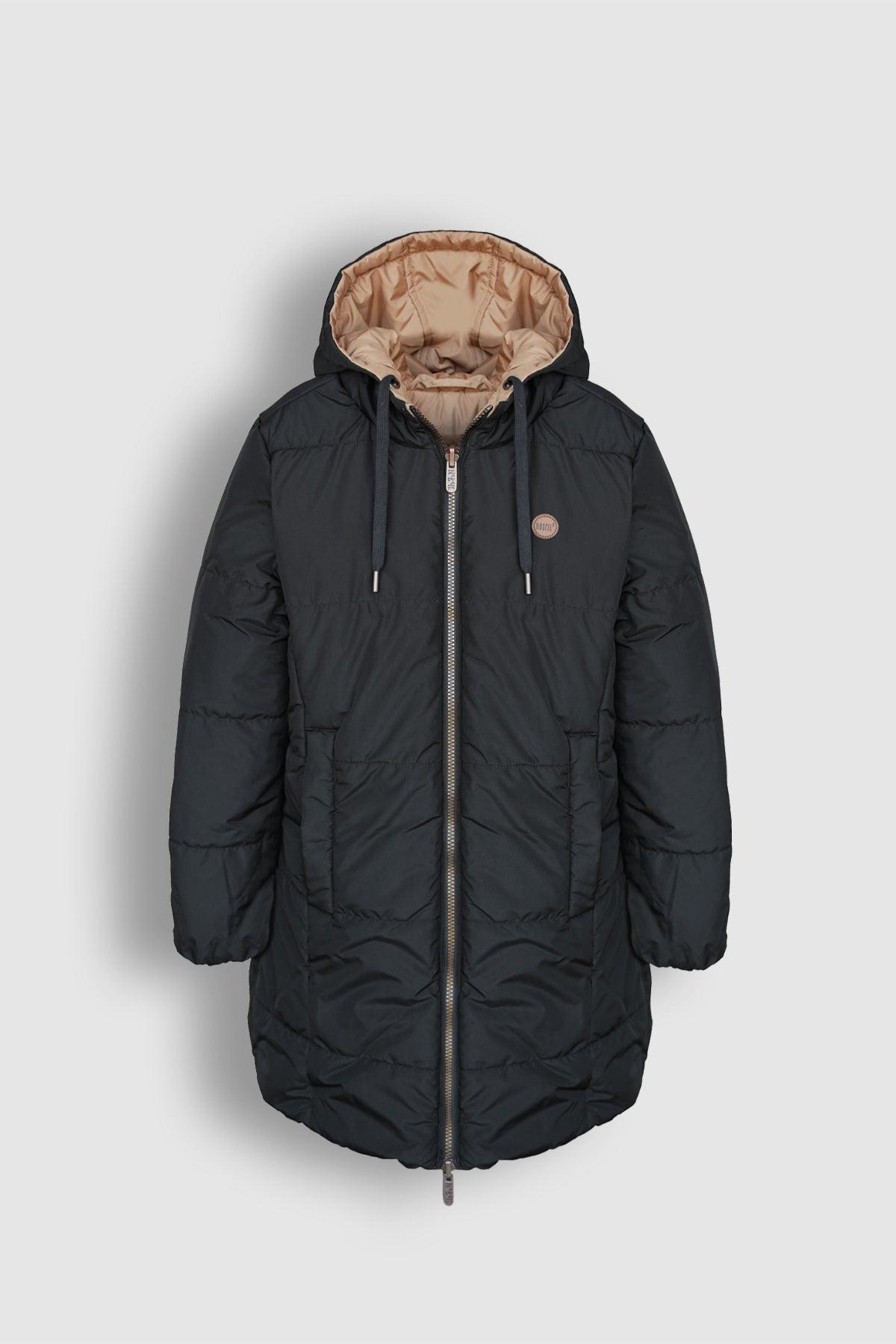 Baggy omkeerbare lange winterjas met capuchon - NoNo Kidswear