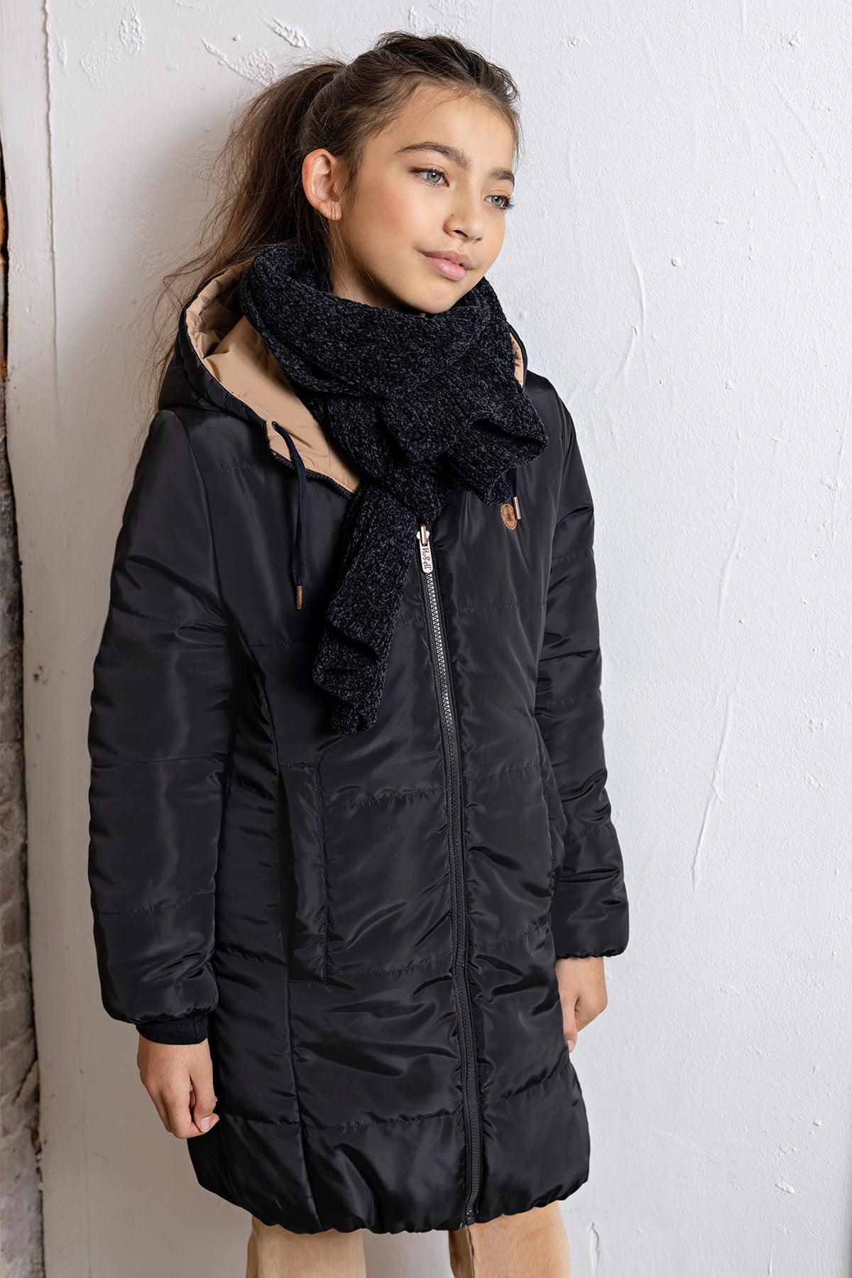 Baggy omkeerbare lange winterjas met capuchon - NoNo Kidswear