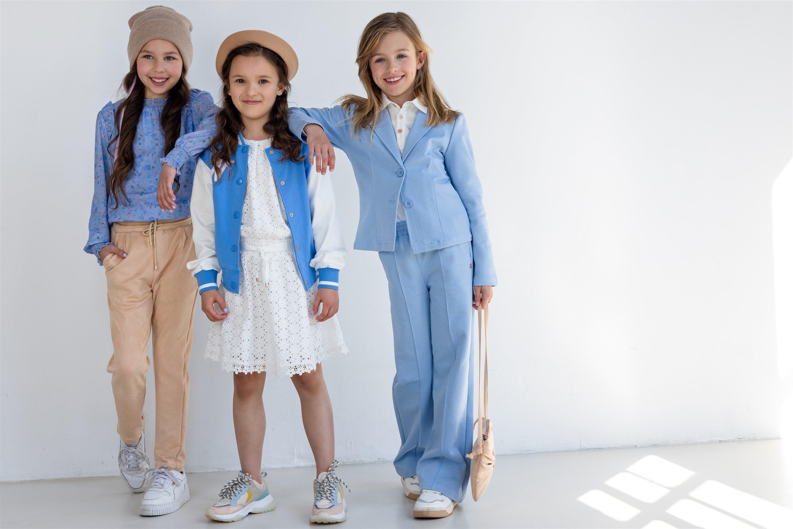 Dip Blazer met Glansdraad Blauw - NoNo Kidswear