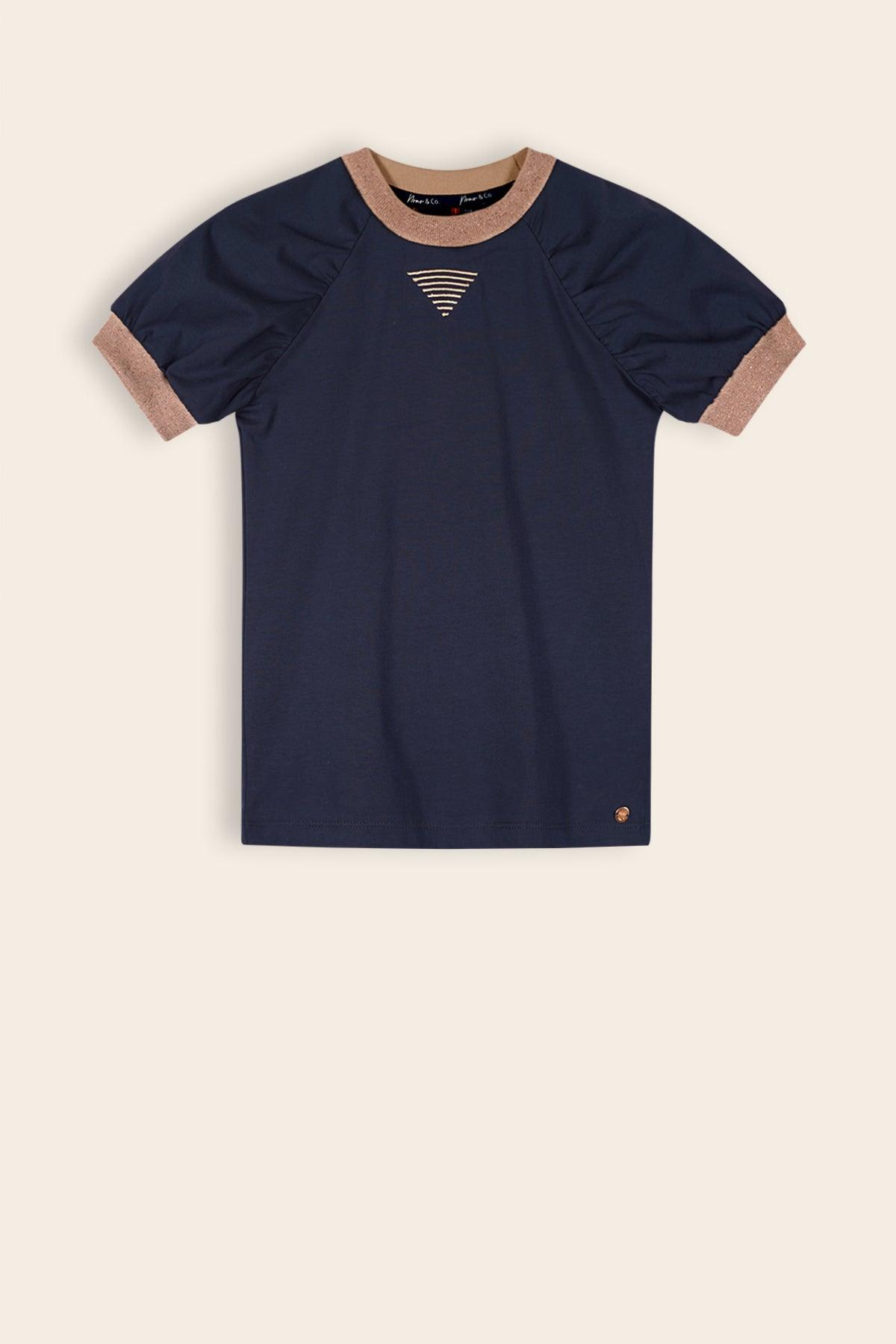 Kayla Fancy Raglan Tshirt Navy Blazer - NoNo Kidswear