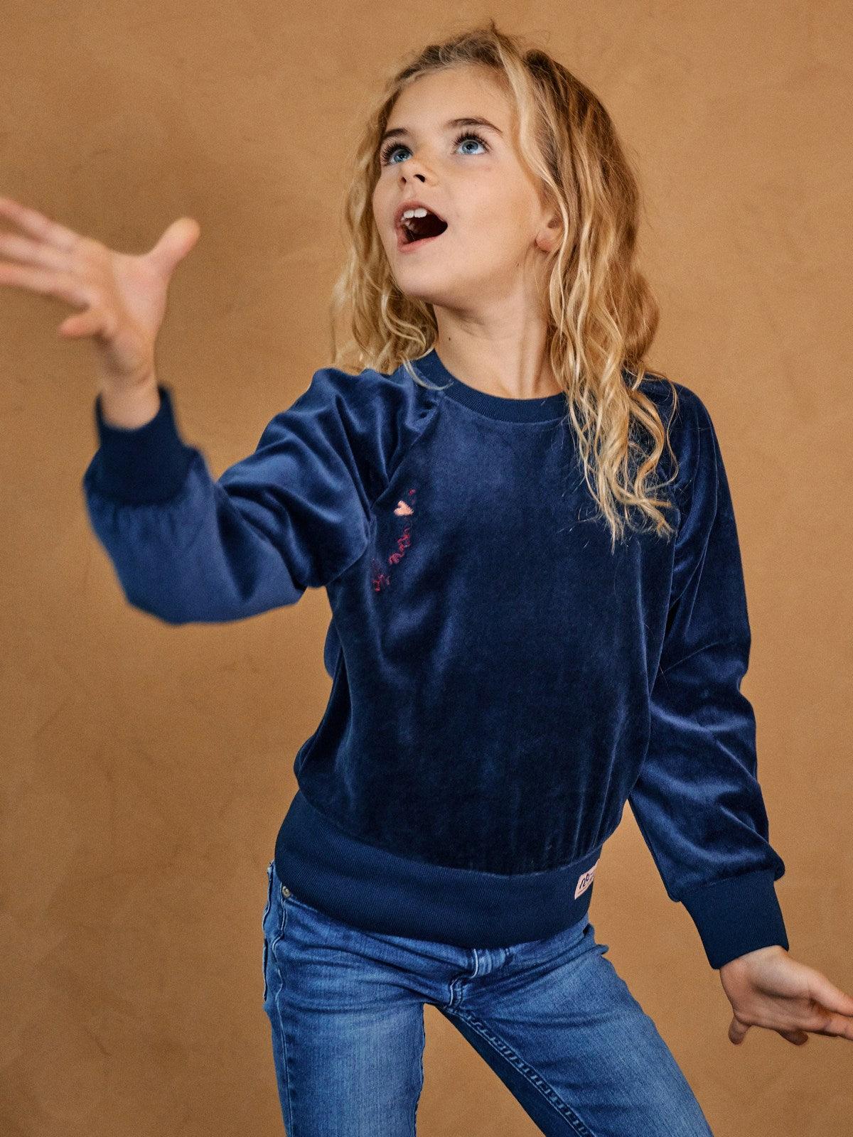 Kayla Raglan Nicky Velours Sweater - NoNo Kidswear